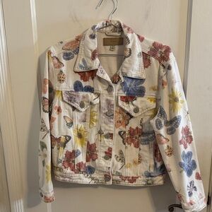 Blank NYC Butterfly Ladybug Floral Jean Jacket Size Small